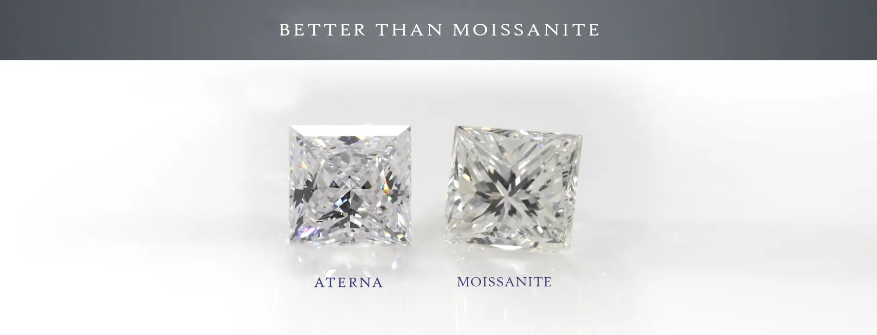 Aterna is better than moissanite lab diamonds from colvard and amora gem