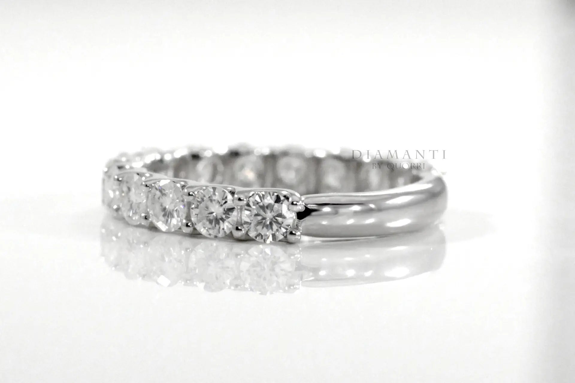 designer white gold three quarter way 2 carat diamond wedding rings Quorri