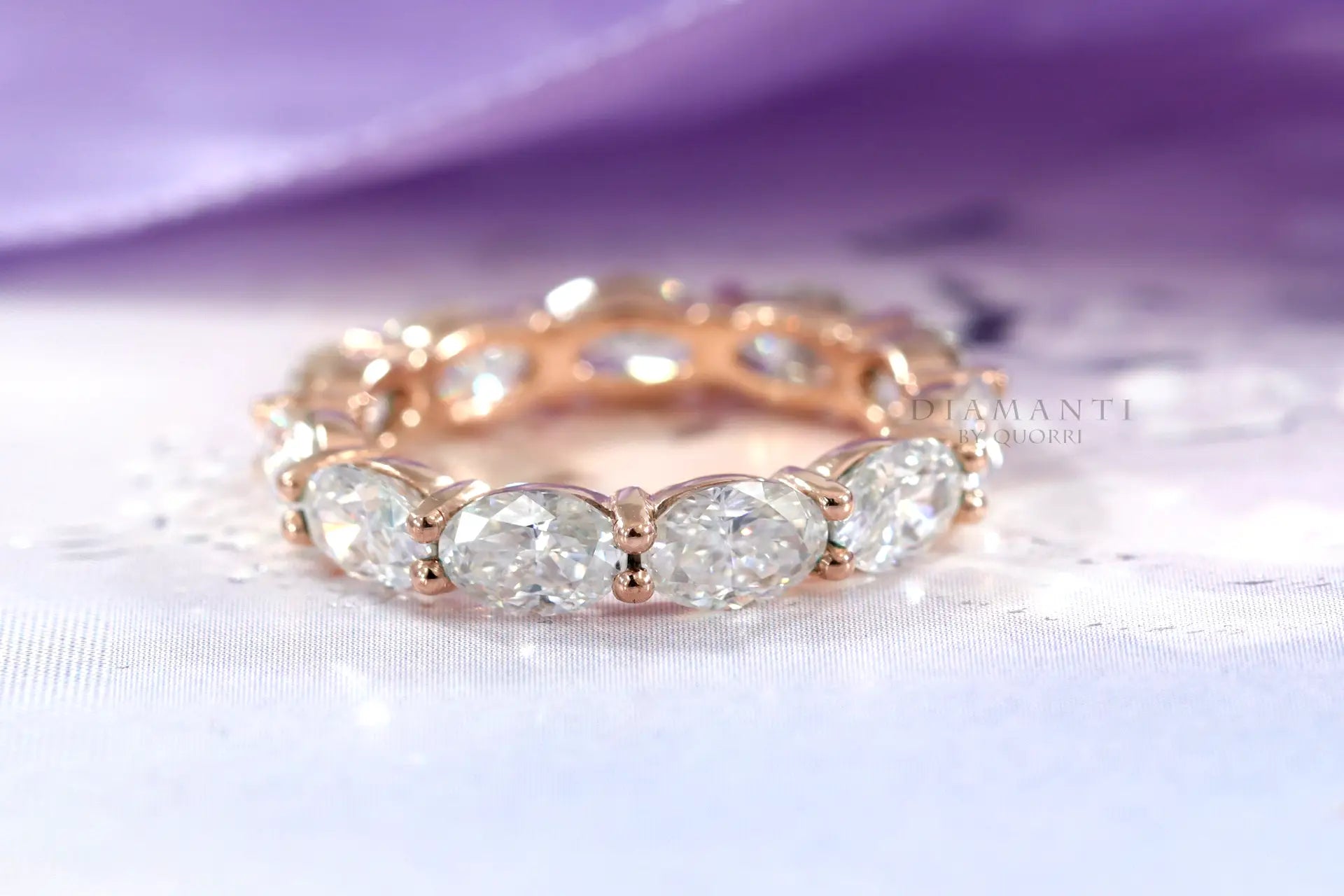 designer east west oval lab diamond eternity anniversary and wedding rings Quorri Canada