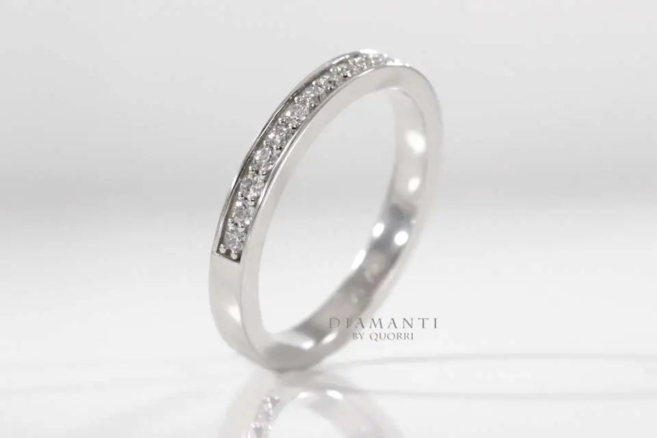 pave set lab diamond wedding band and anniversary ring by quorri Canada