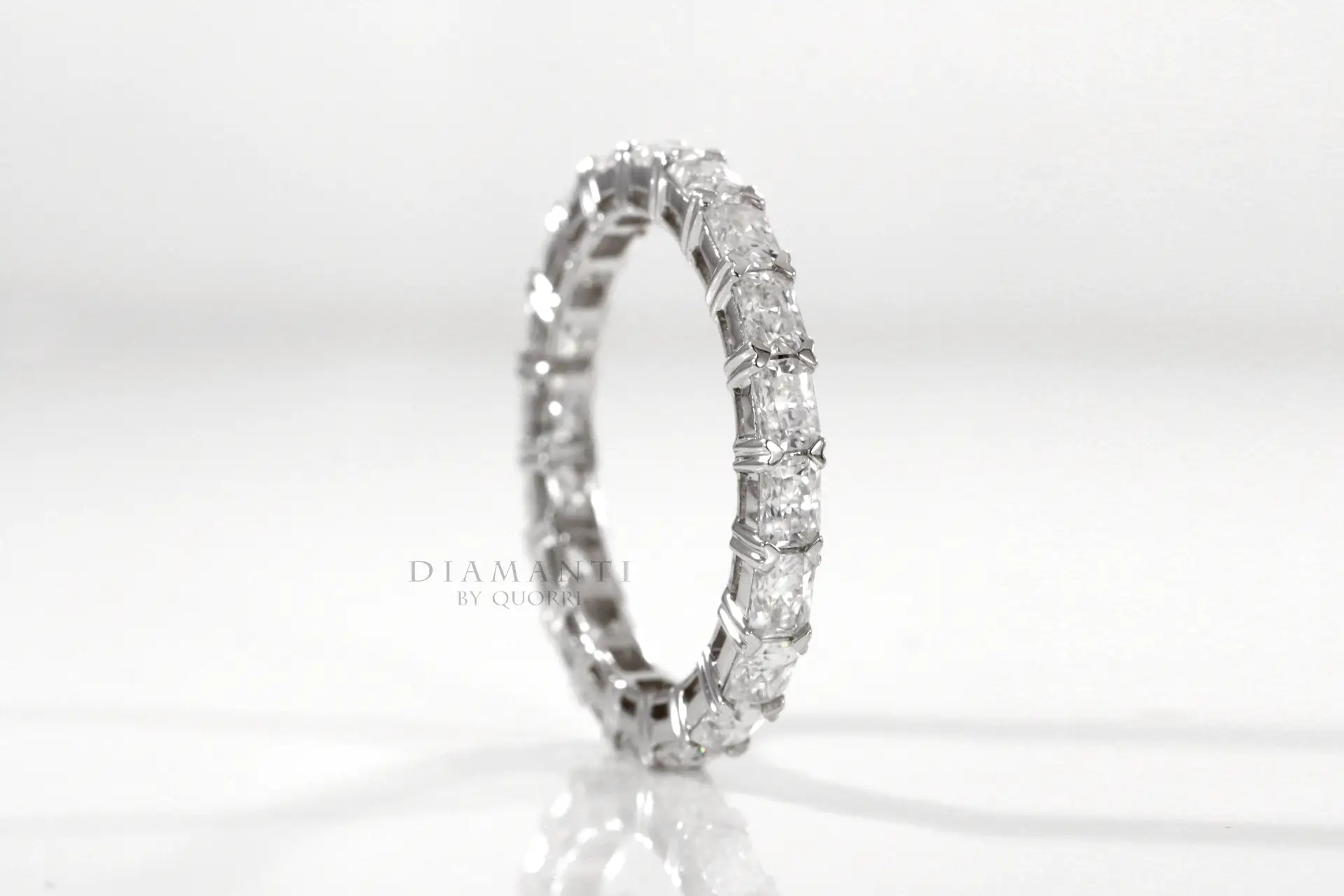 designer 18k white gold 3 carat diamond eternity wedding and anniversary ring Quorri Canada