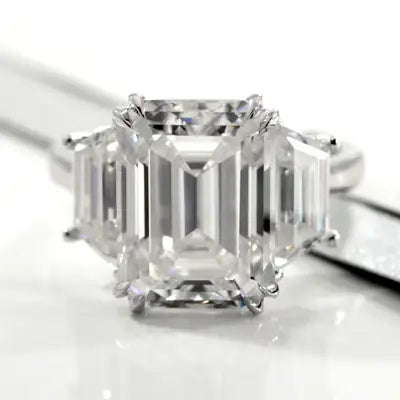designer dual claw 4 carat emerald engagement rings