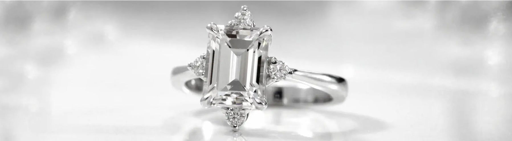 antique vintage gold and platinum emerald cut diamond engagement rings Quorri
