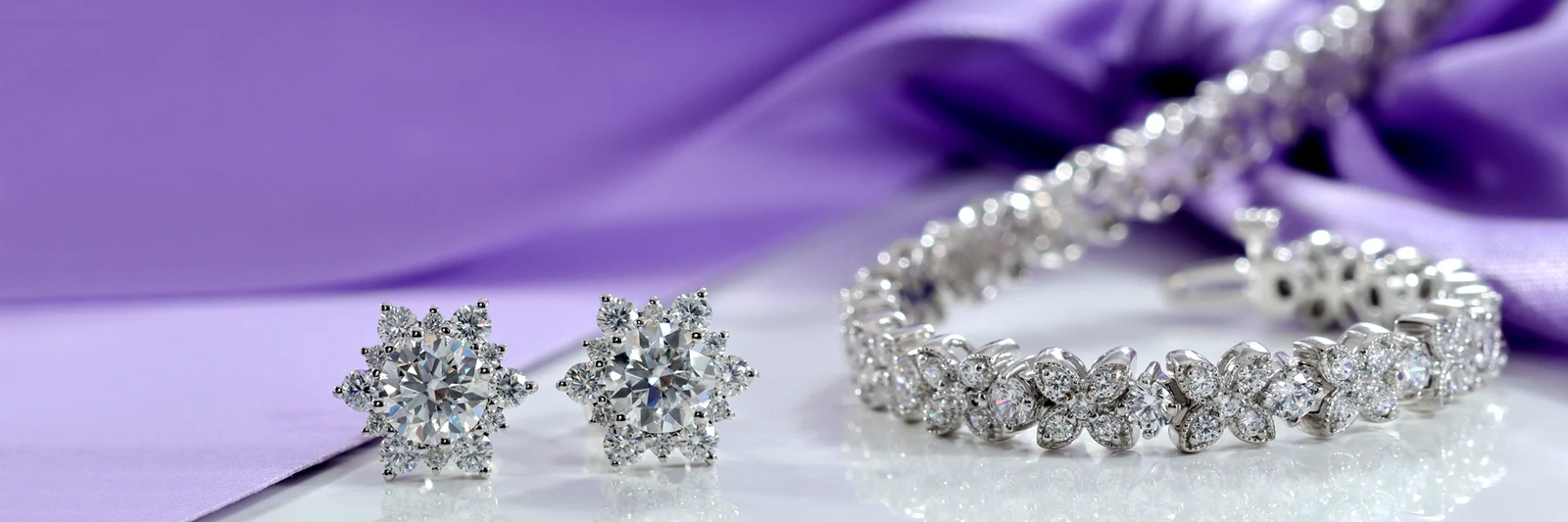 designer lab diamond stud earrings, pendants and bracelets at Quorri