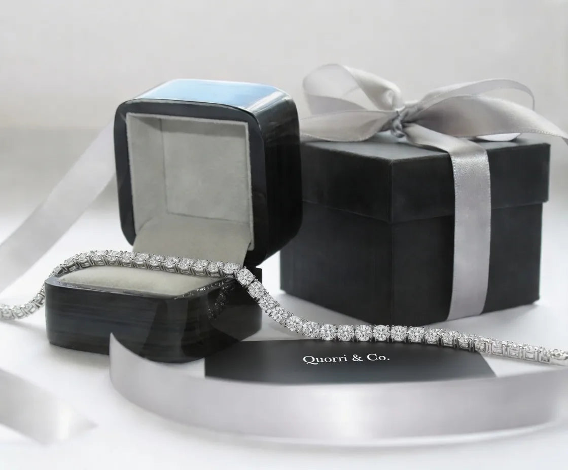 lab diamond tennis bracelet presentation box Quorri