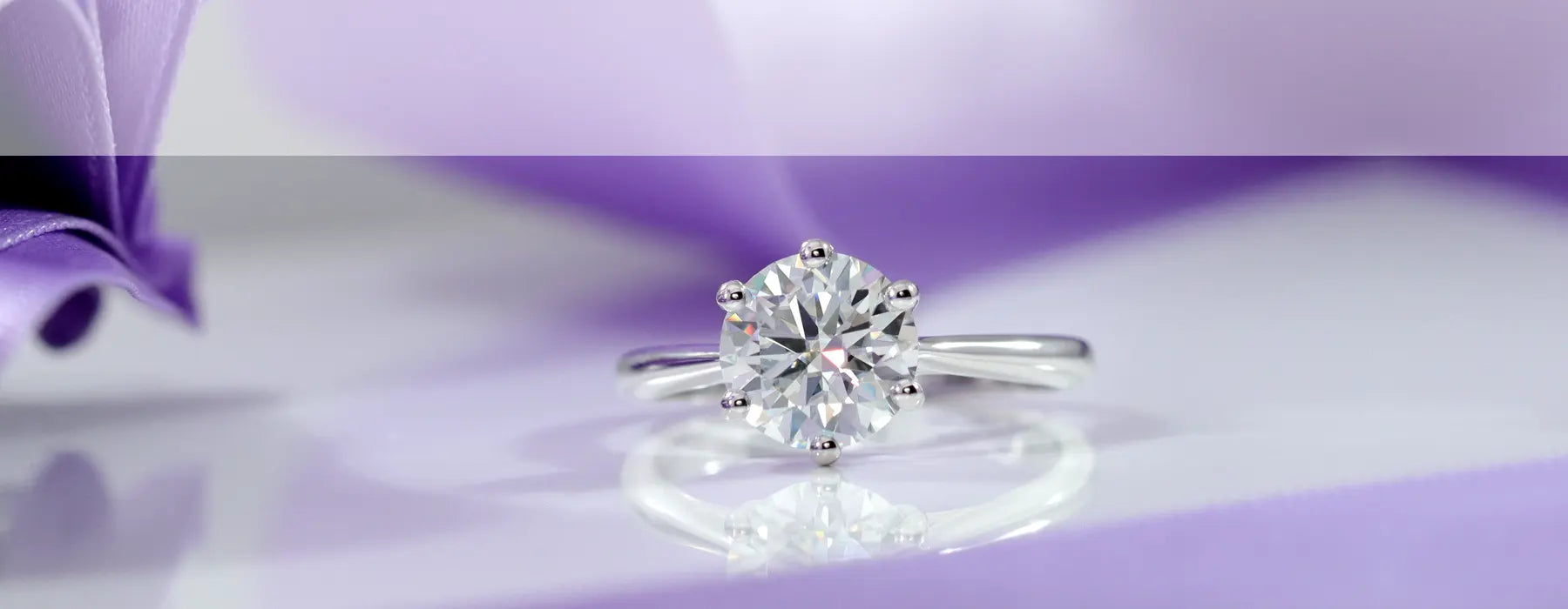18k white gold six prong 2ct round lab diamond engagement ring Quorri Canada