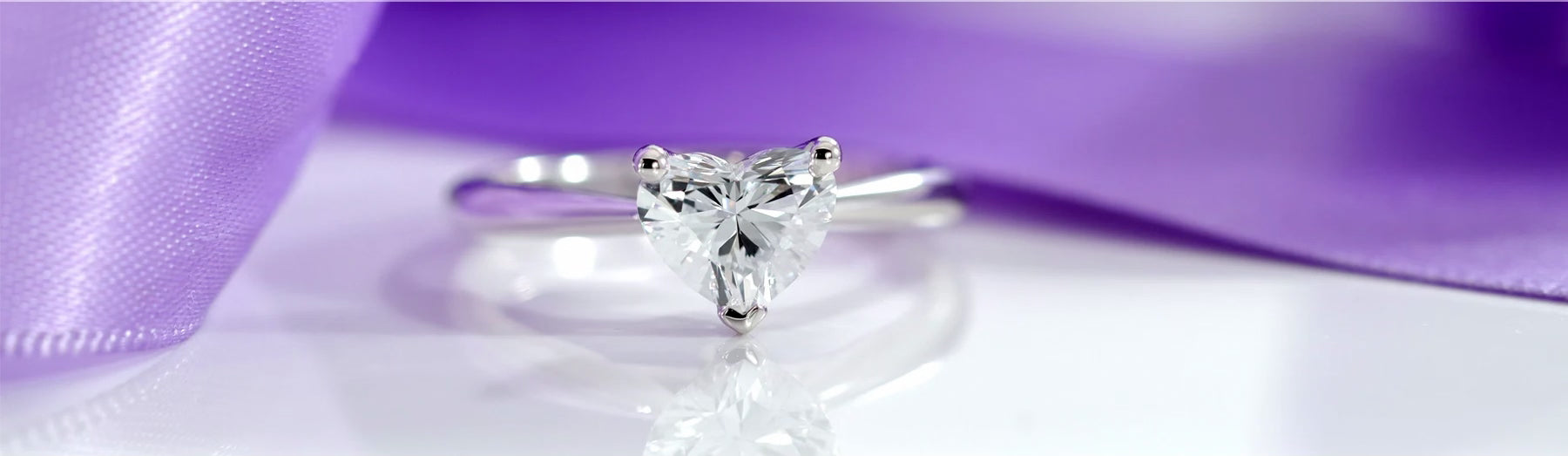 18k white gold  2ct heart cut lab diamond engagement ring Quorri Canada