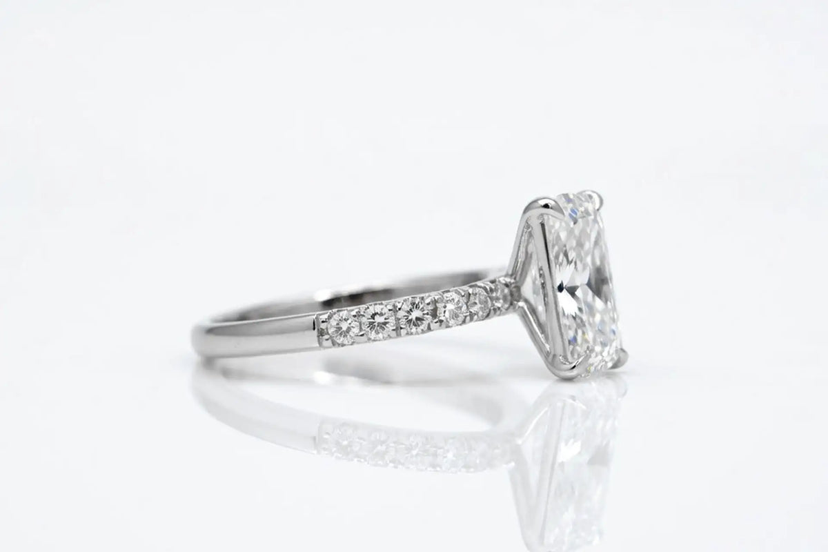 Ava-leigh 2 carat lab grown IGI certified diamond engagement ring with diamond accents - Quorri