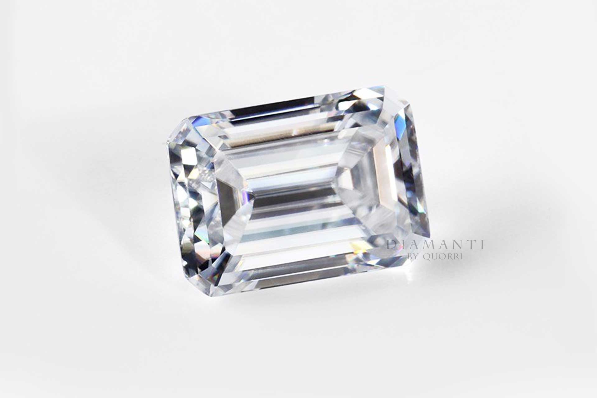 3 carat emerald cut moissanite lab created diamonds Quorri Canada