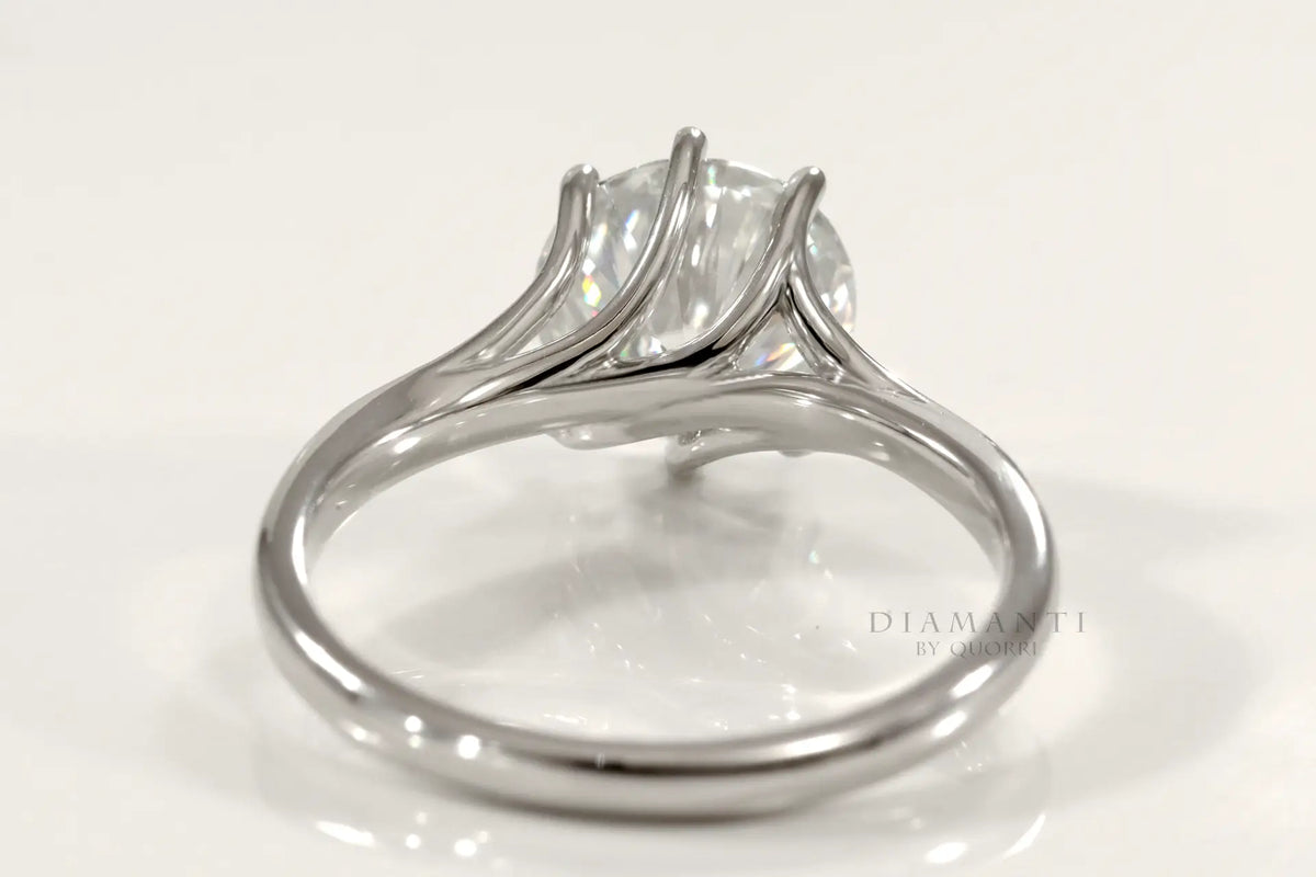 affordable six prong round lab grown diamond solitaire engagement ring Quorri