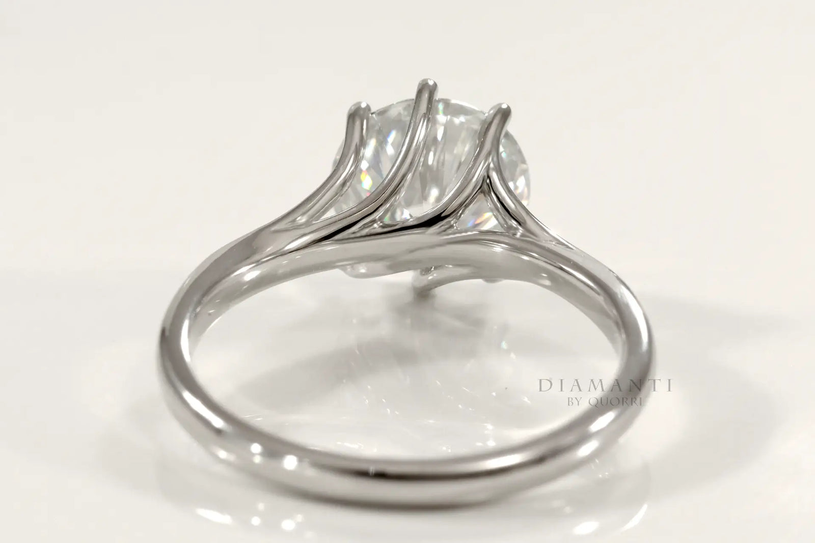 affordable six prong round lab grown diamond solitaire engagement ring Quorri