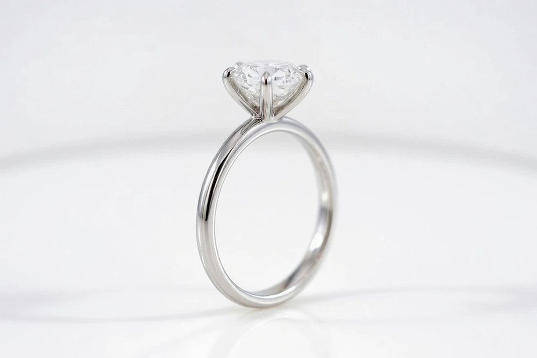 2-carat round lab diamond white gold solitaire quorri