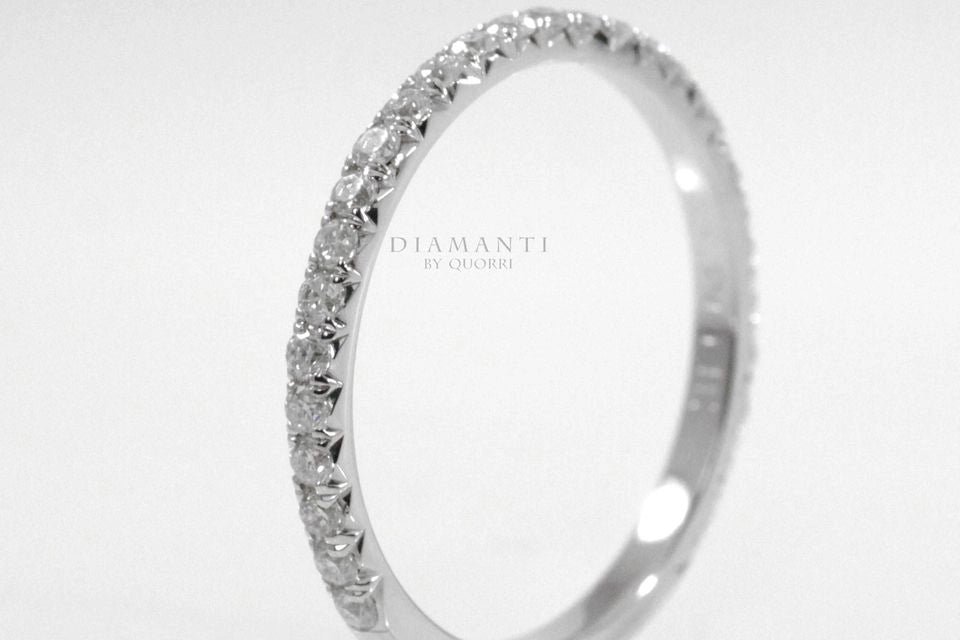 3 quarter way accented lab diamond band by Quorri Canada