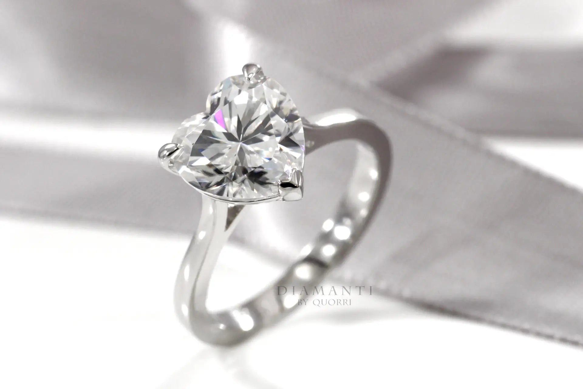 Buy Heart Cut Solitaire Lab Diamond Engagement Rings