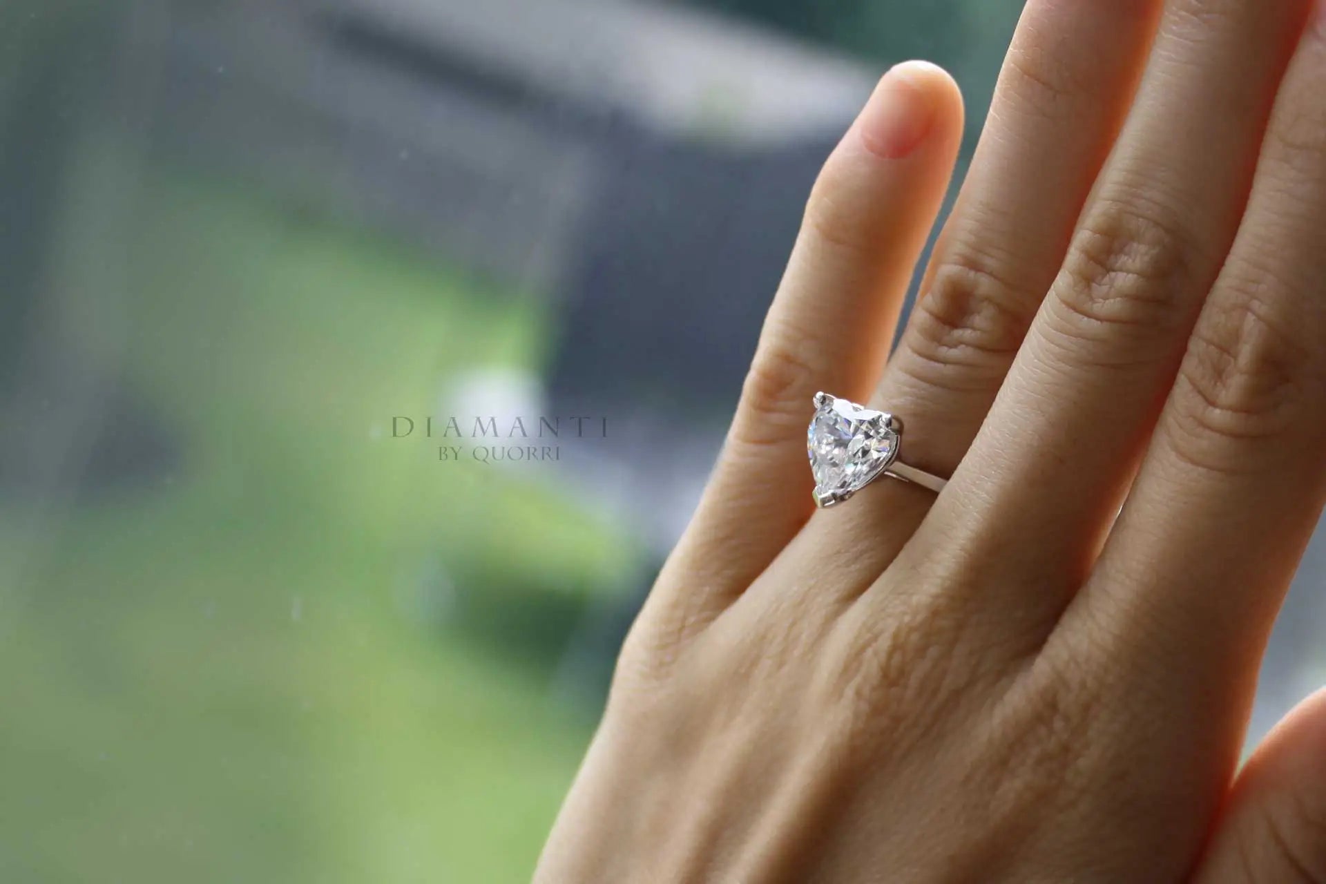 affordable heart 14k and 18k white gold lab created diamond solitaire engagement ring Canada