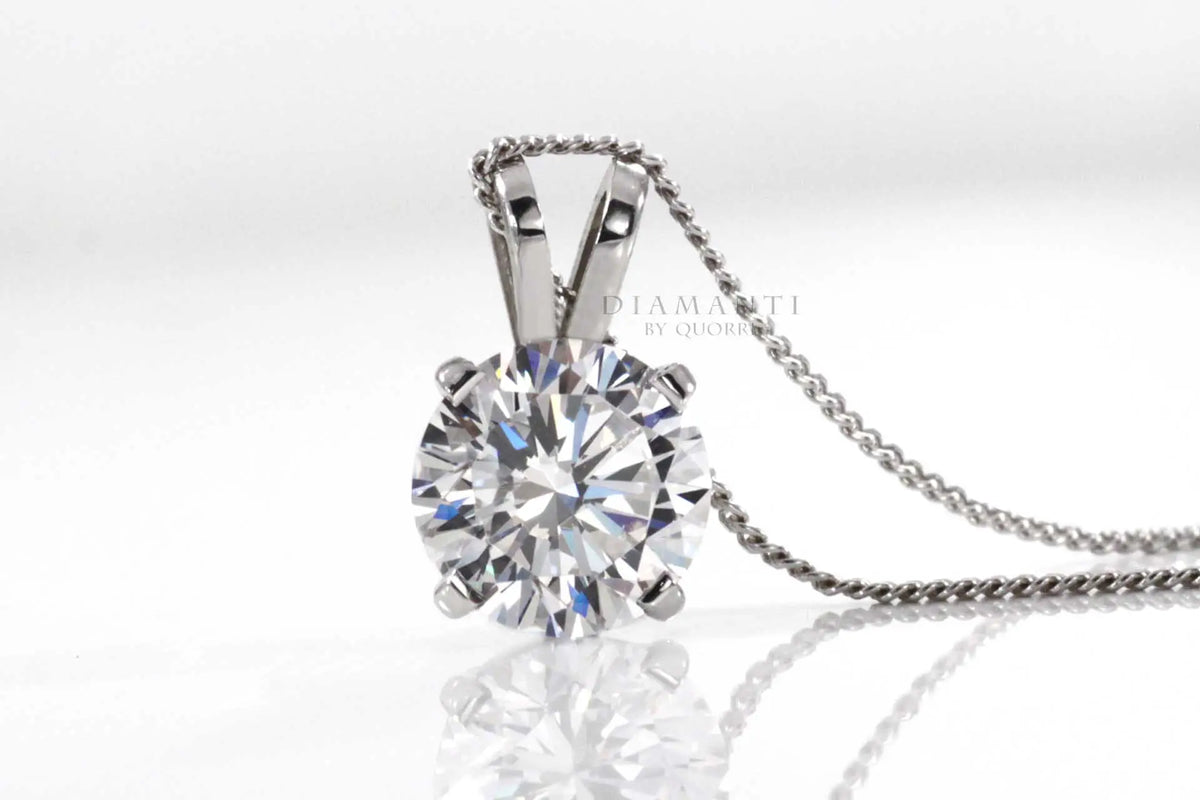 solitaire 2 carat 14k white gold lab diamond pendant Quorri Canada