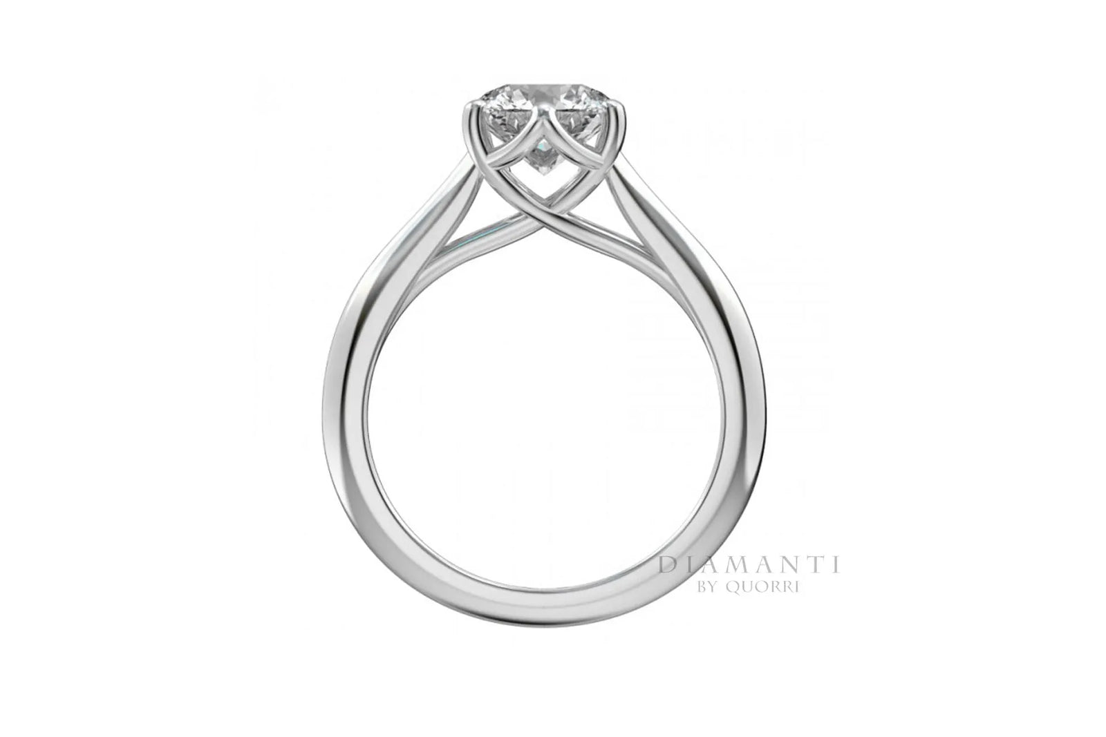 six prong white gold solitaire lab diamond engagement ring