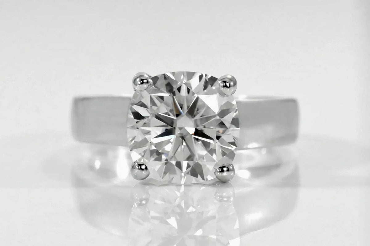4 carat affordable platinum cushion lab created diamond engagement ring Quorri