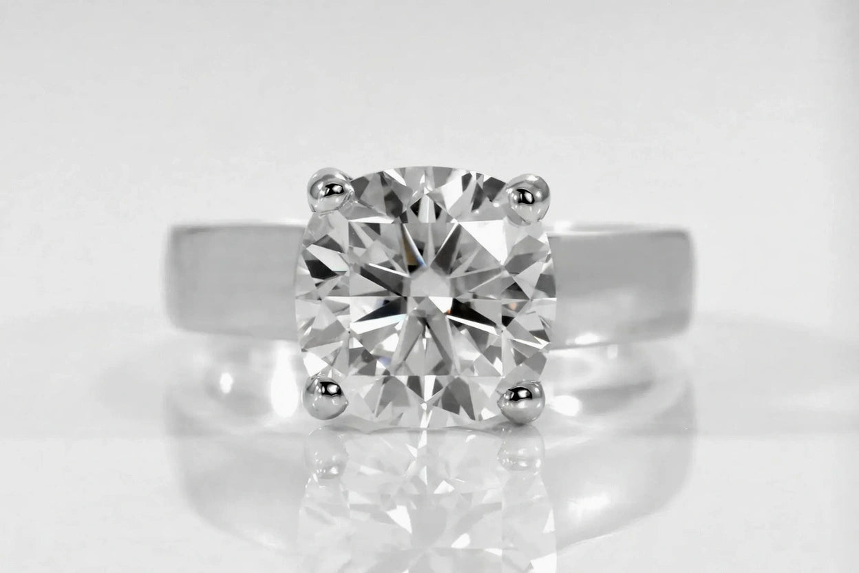 4 carat affordable platinum cushion lab created diamond engagement ring Quorri