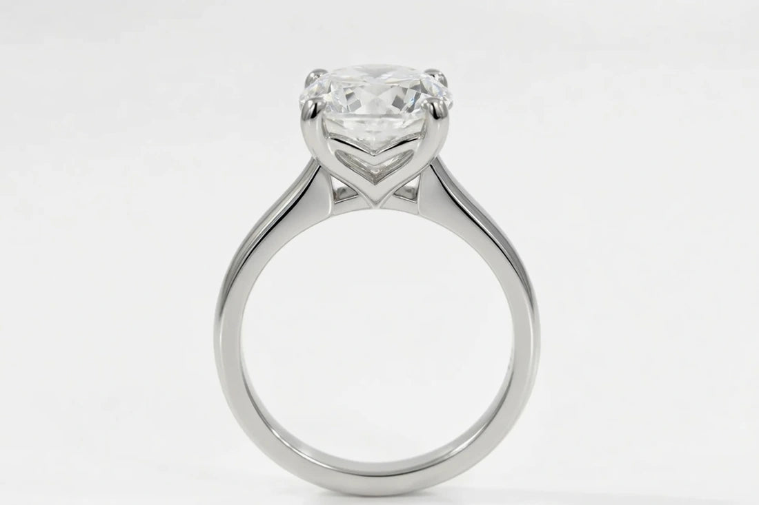 affordable white gold 3-carat cushion lab diamond engagement ring Quorri