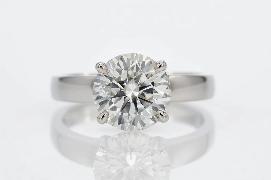 3mm wide 2-carat lab diamond engagement ring