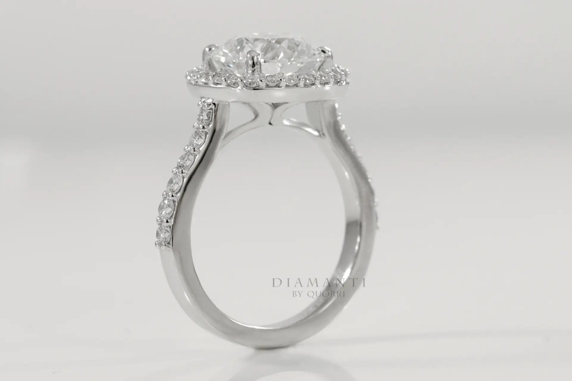 affordable discount accented halo 2 carat lab diamond engagement rings Quorri Canada