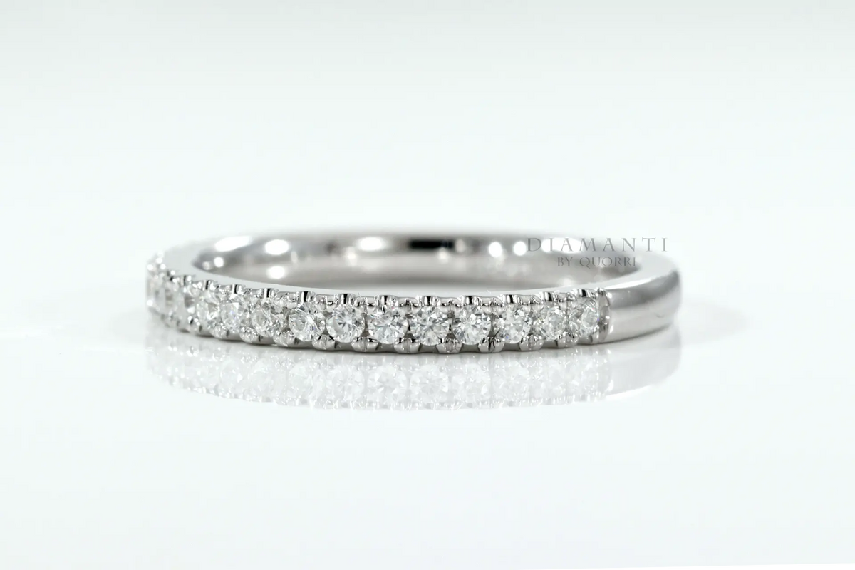 18k white gold round melee set lab diamond wedding band Quorri Canada