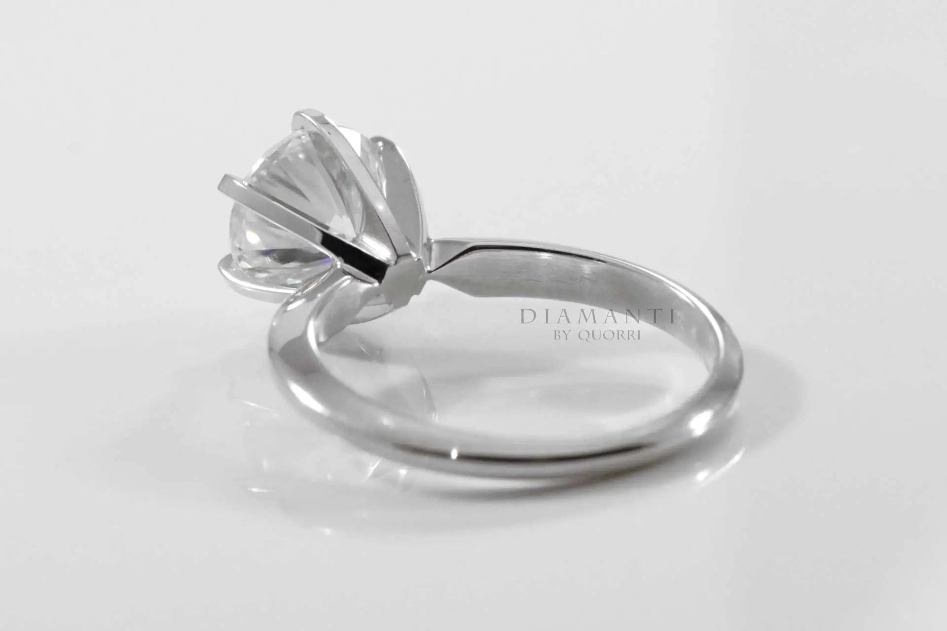 platinum six prong round brilliant lab grown diamond solitaire engagement ring