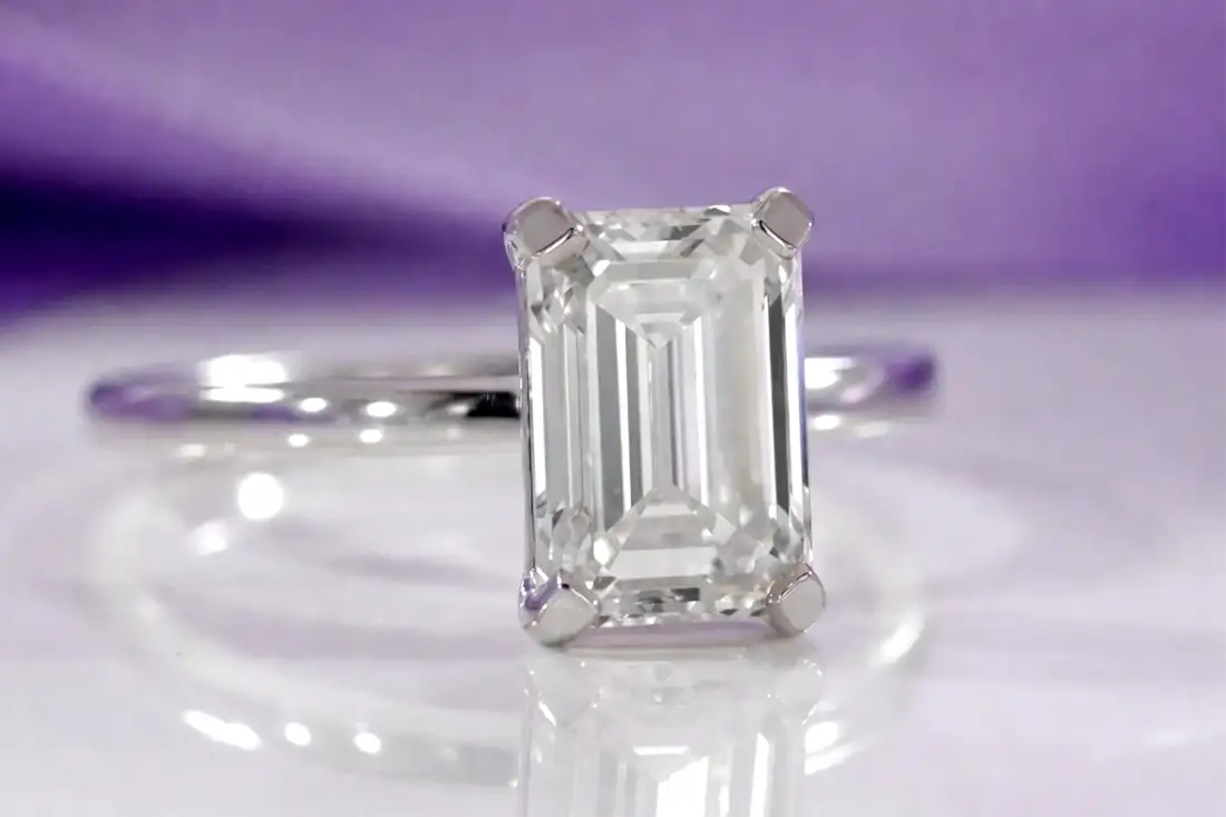 affordable 14k white gold emerald lab grown diamond engagement ring Quorri Toronto Canada