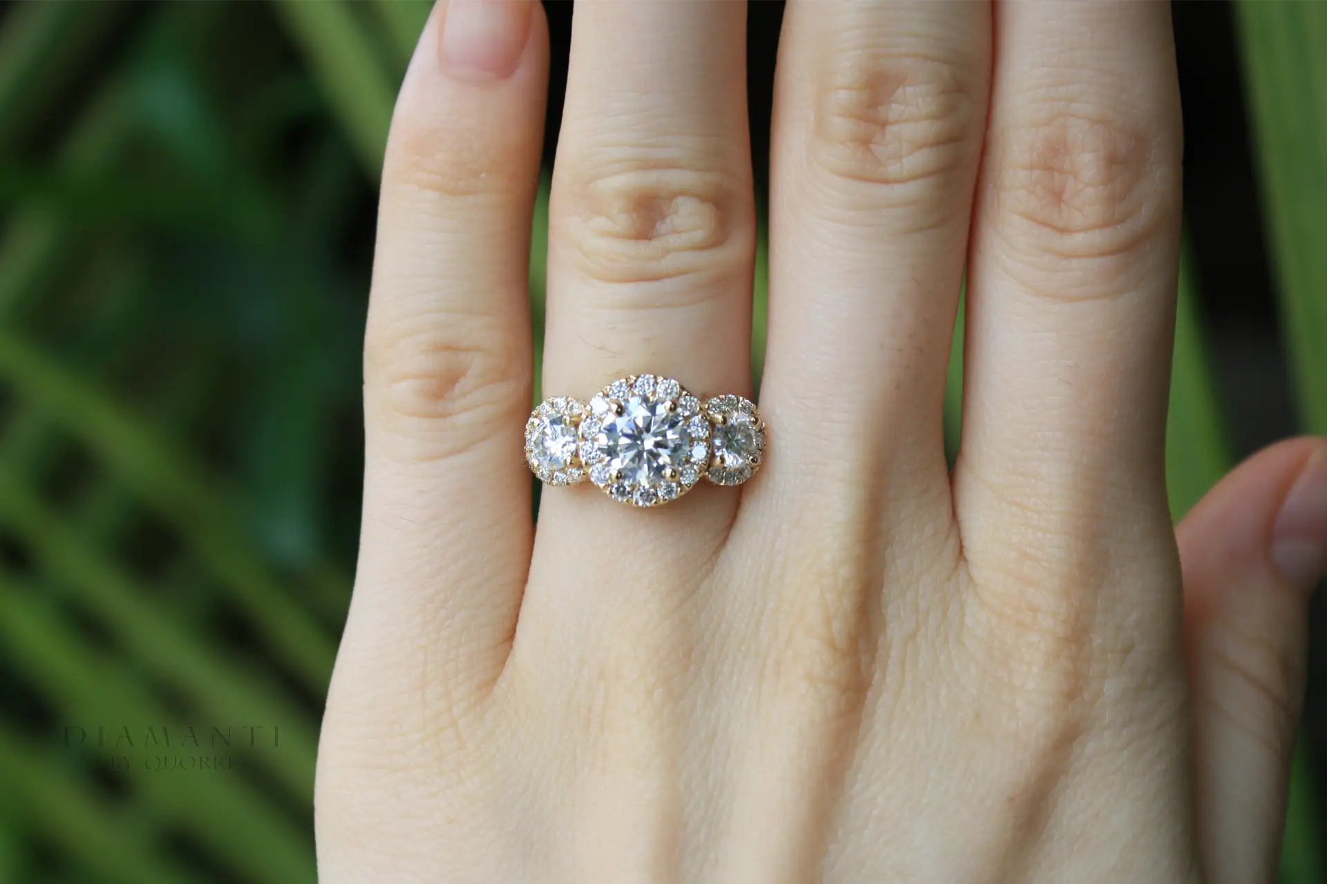 Three Stone Engagement Cubic Carat Round Unique Engagement Rings