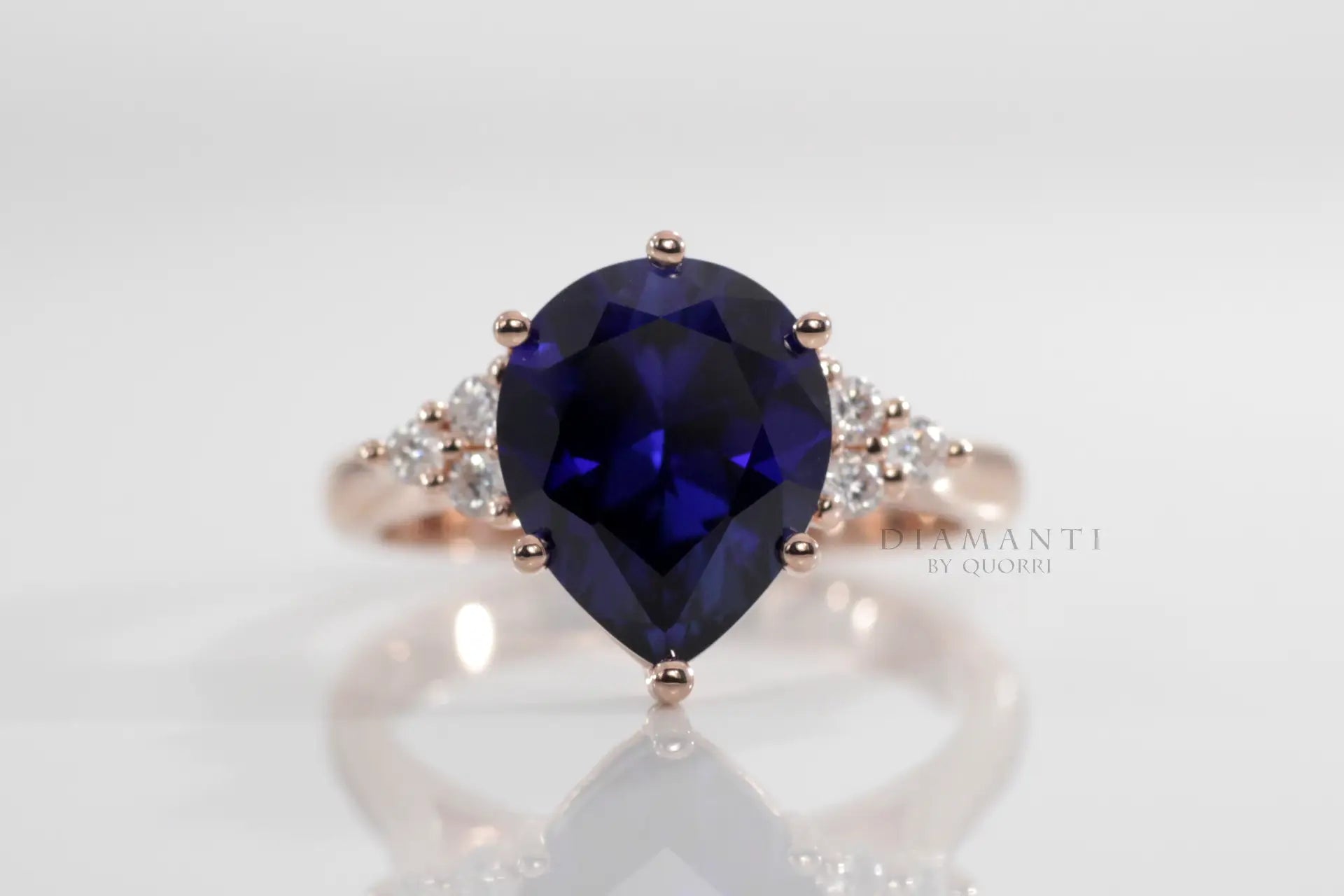 Lab created blue sapphire engagement rings clearance