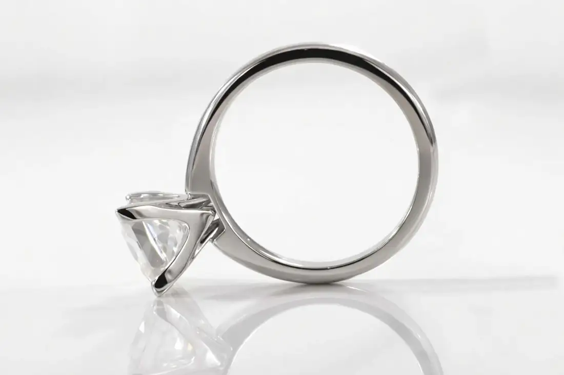 18k gold designer wide band princess cut lab grown diamond engagement ring quorri canada