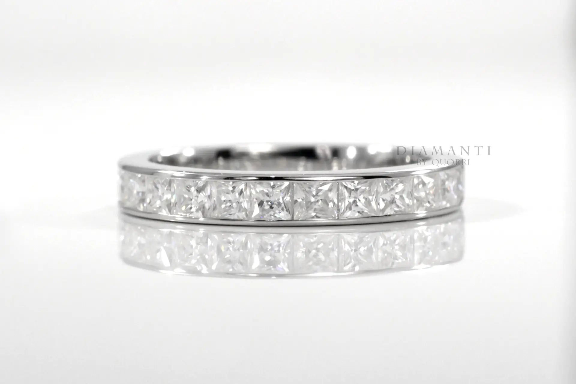 platinum designer affordable princess lab diamond wedding anniversary band Quorri