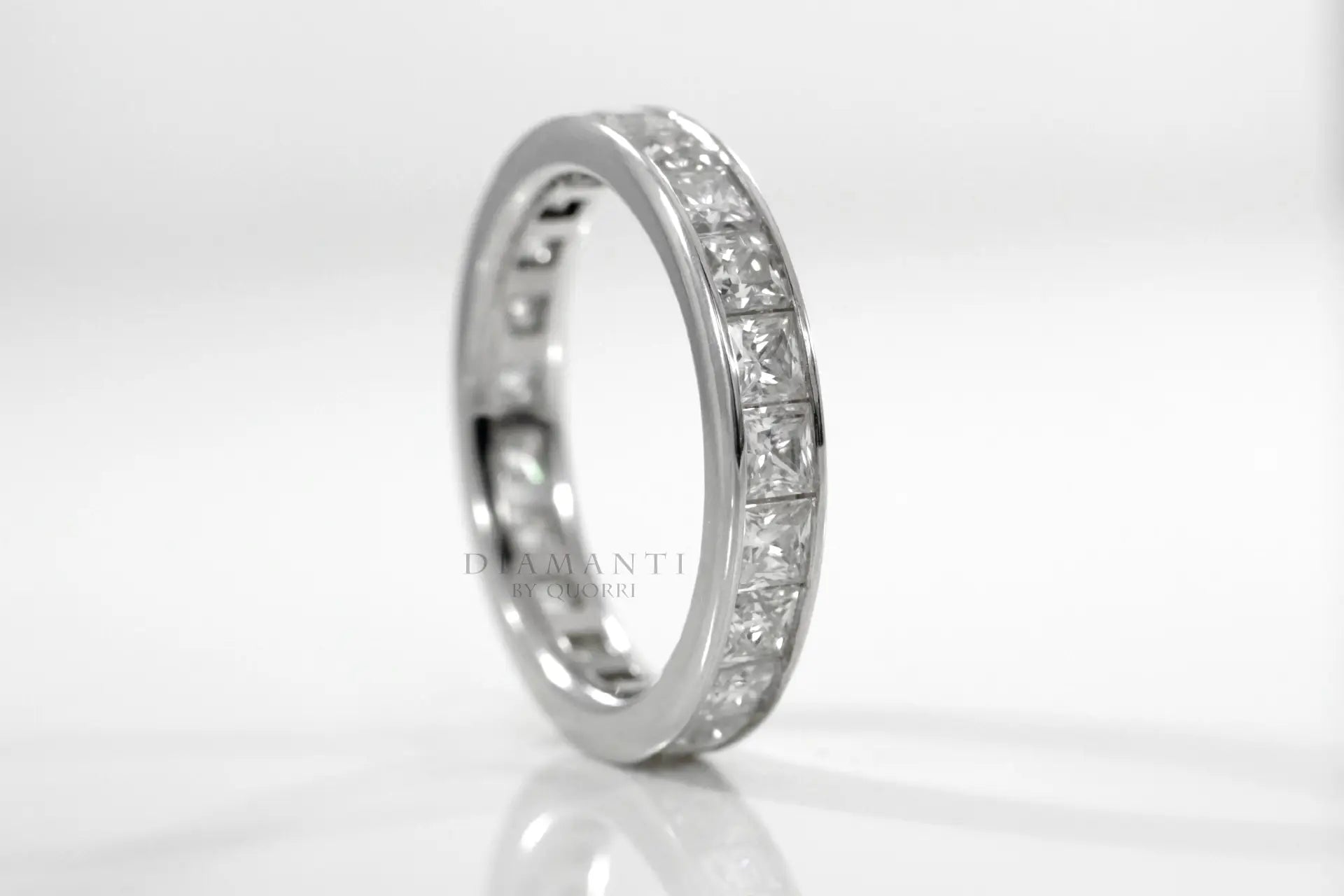 affordable designer princess lab diamond wedding and anniversary eternity ring Quorri