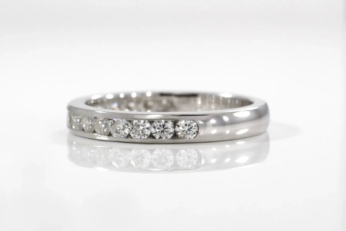 channel set 1ct.tw. round brilliant lab diamond wedding anniversary band Quorri