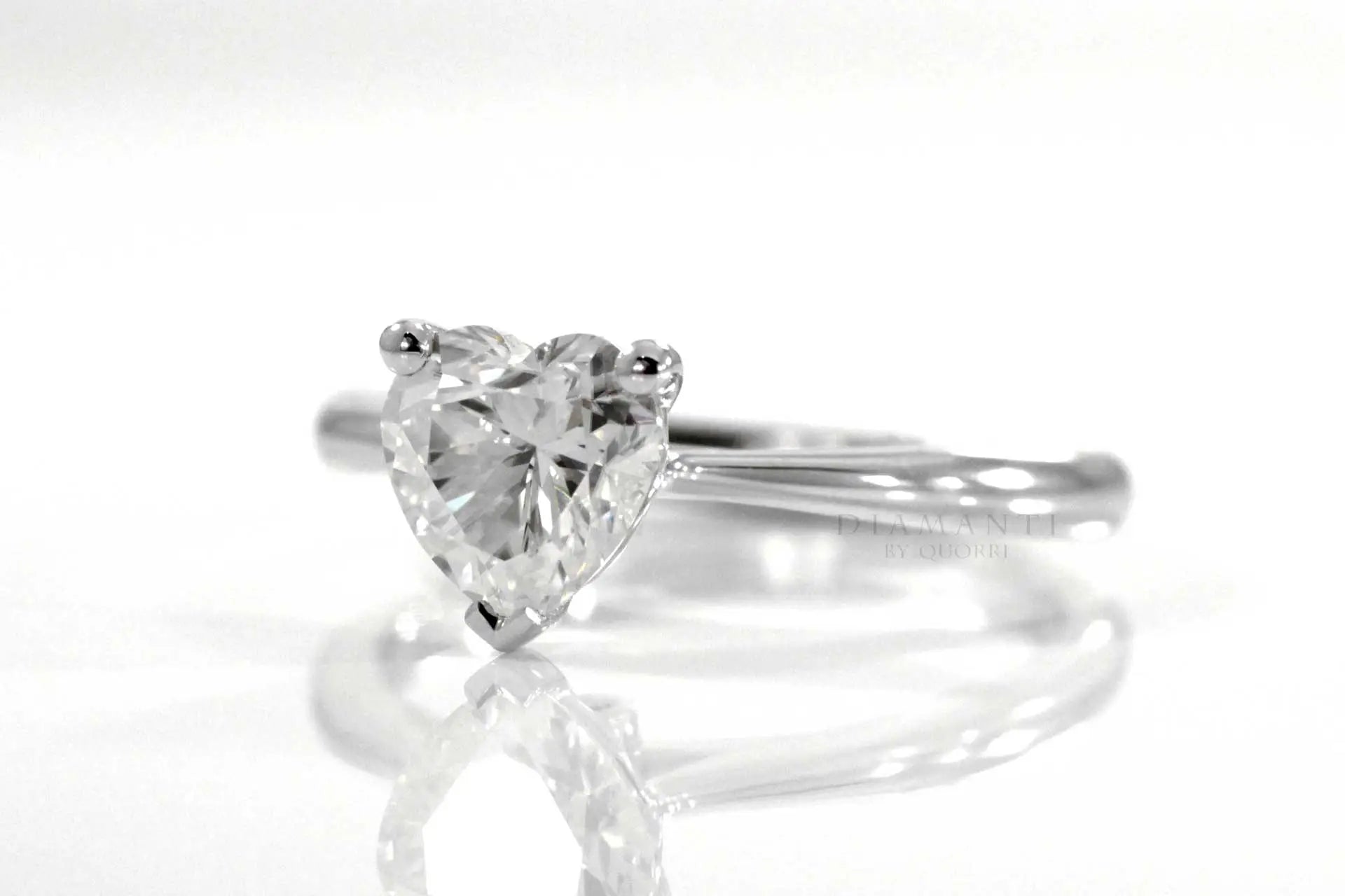 platinum low cost solitaire heart lab grown diamond engagement ring