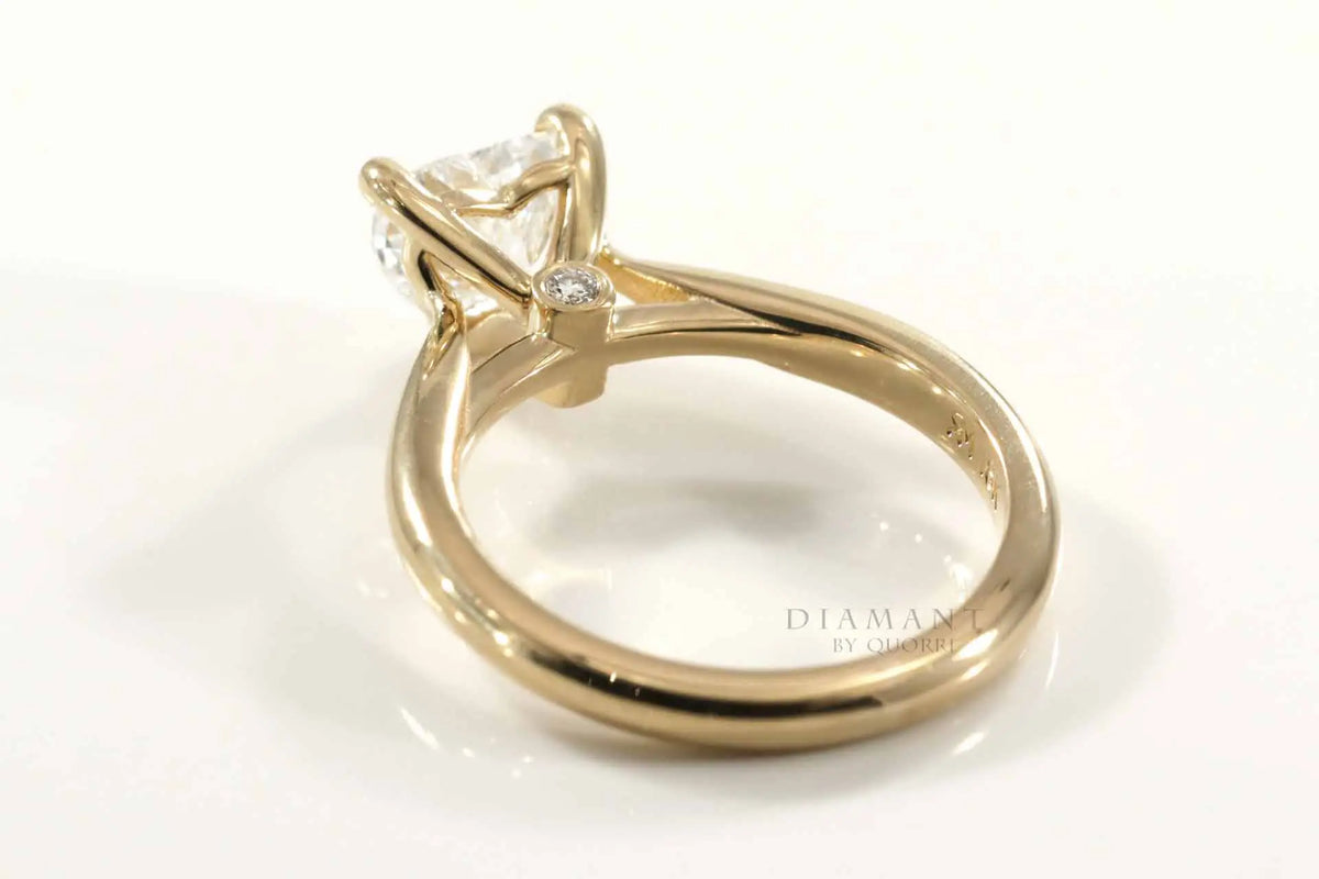 rose gold low cost solitaire heart lab grown diamond engagement ring