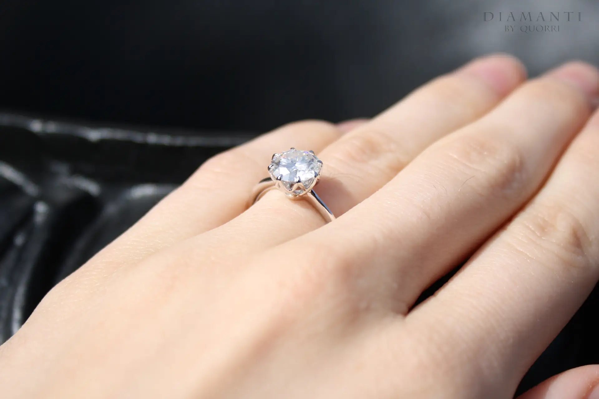 Eight Prong Solitaire Round Lab Grown Diamond Engagement Ring