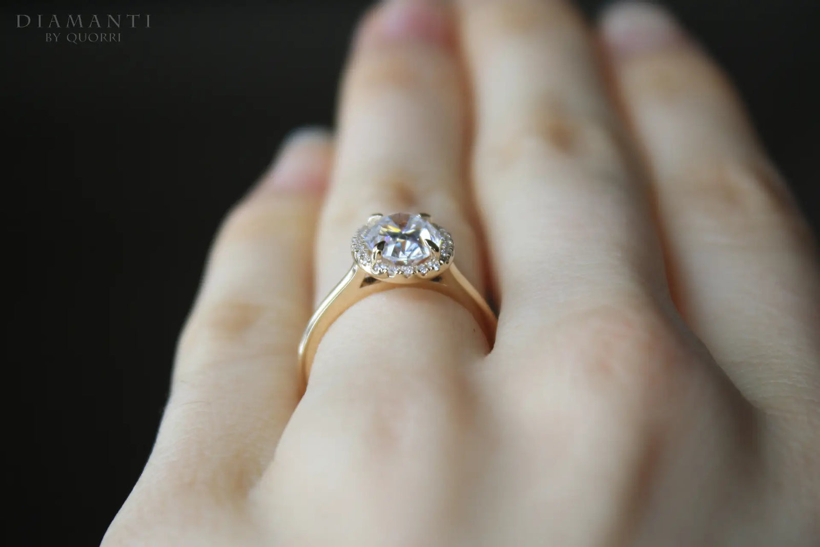 buy designer 2 carat claw prong 14k yellow gold oval lab made diamond engagement ring Quorri