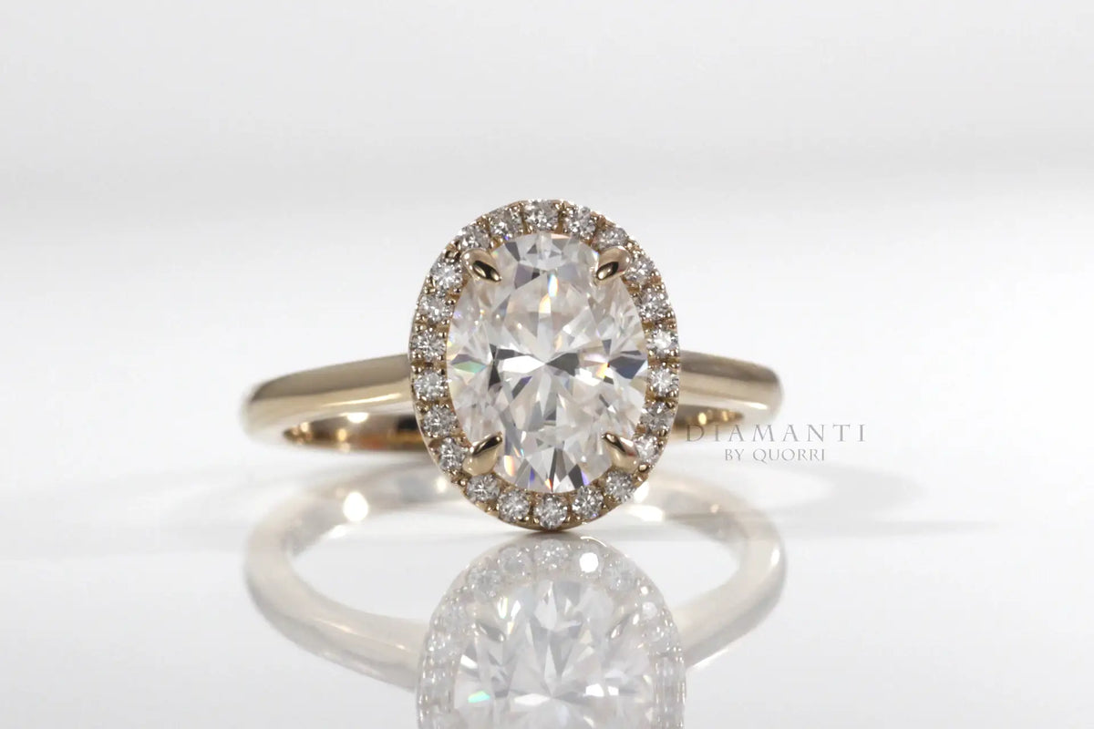 affordable claw prong oval lab diamond engagement ring Quorri