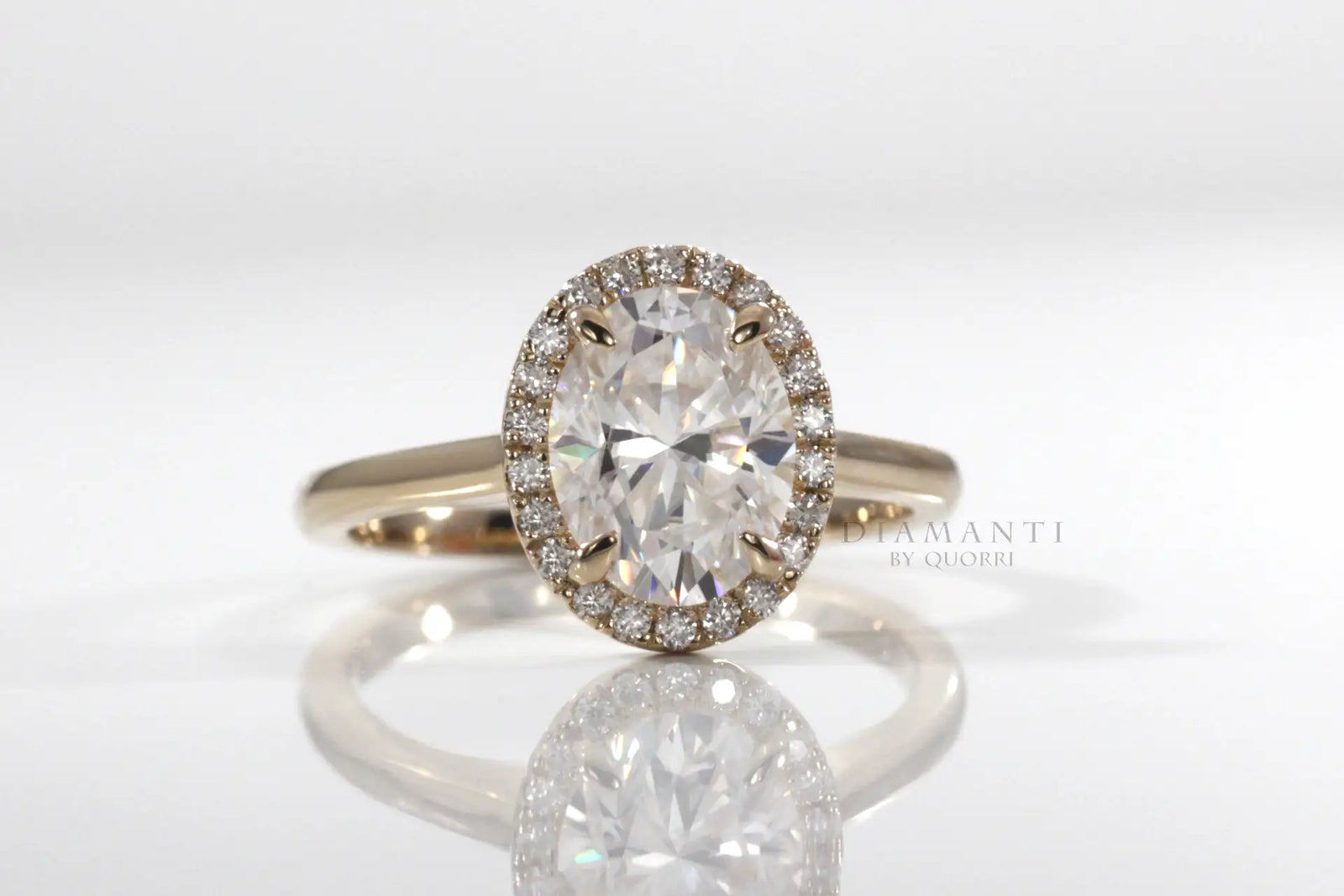 affordable claw prong oval lab diamond engagement ring Quorri