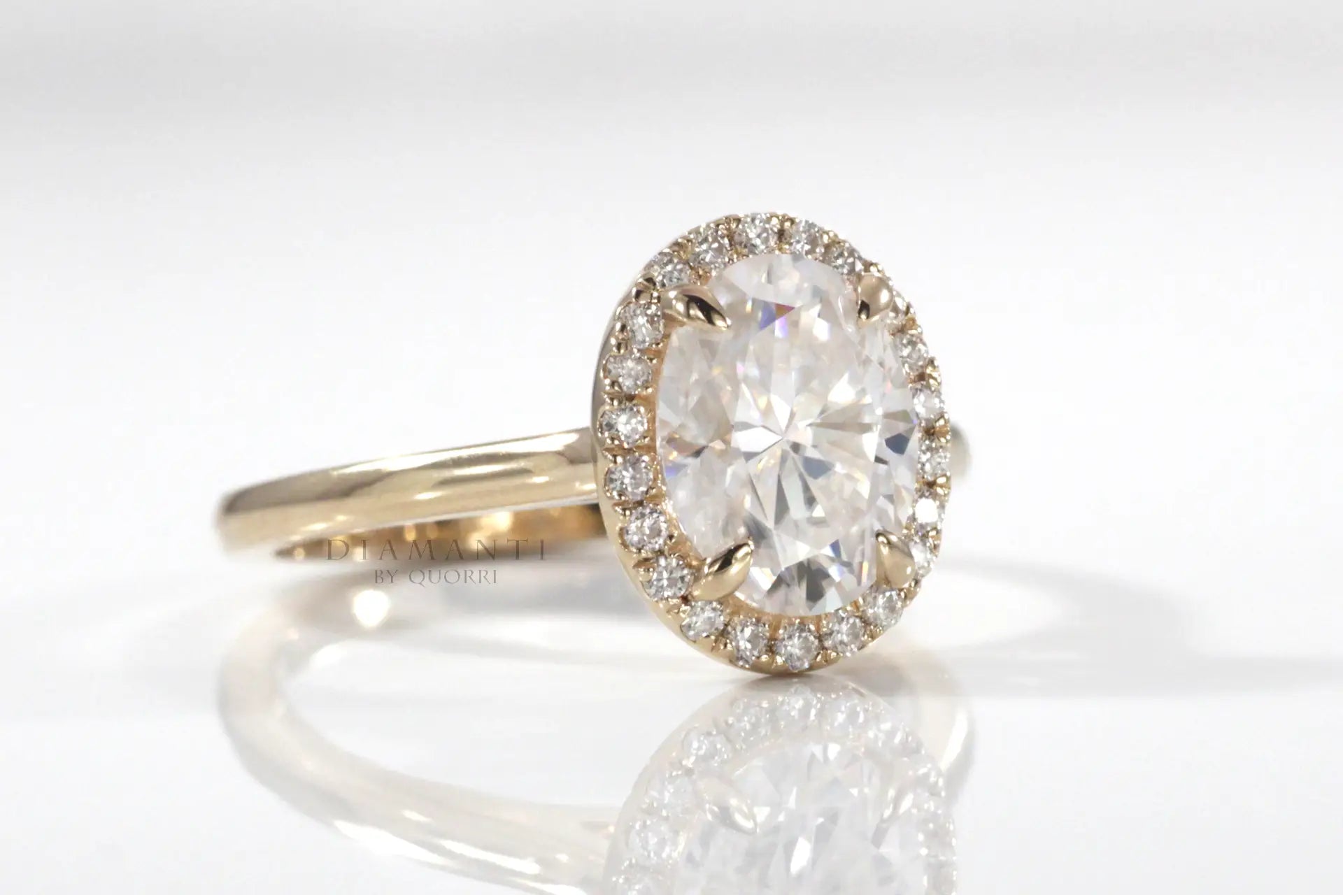 Gold ring oval diamond on sale