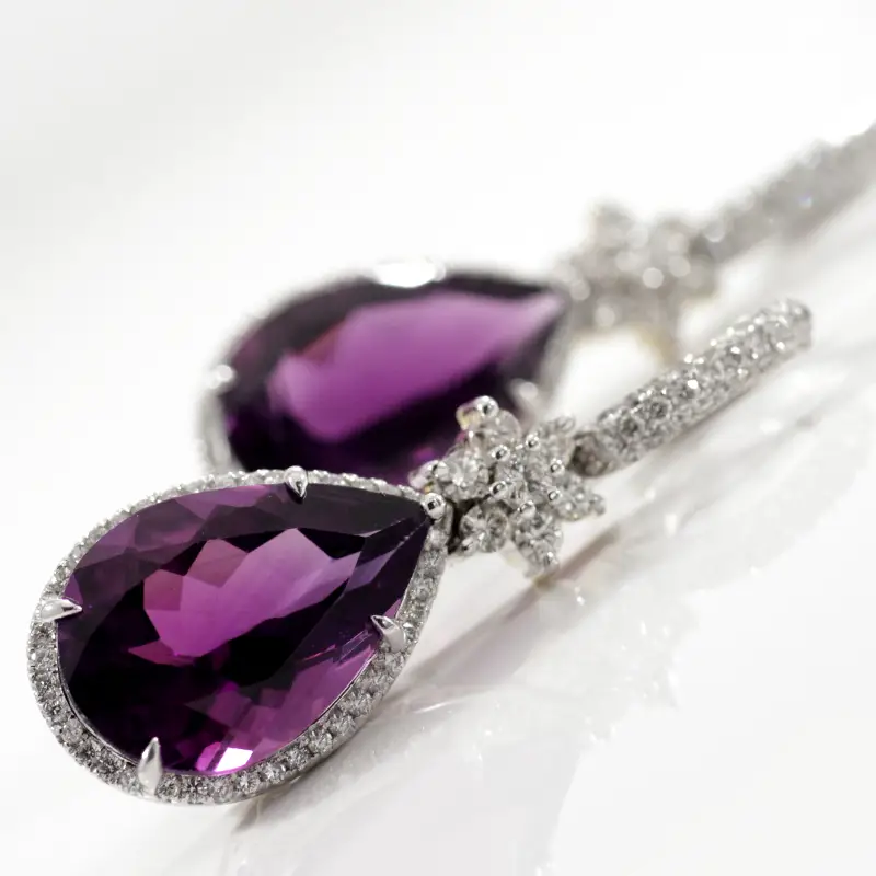 affordable cultured synthetic sapphire drop diamond earrings