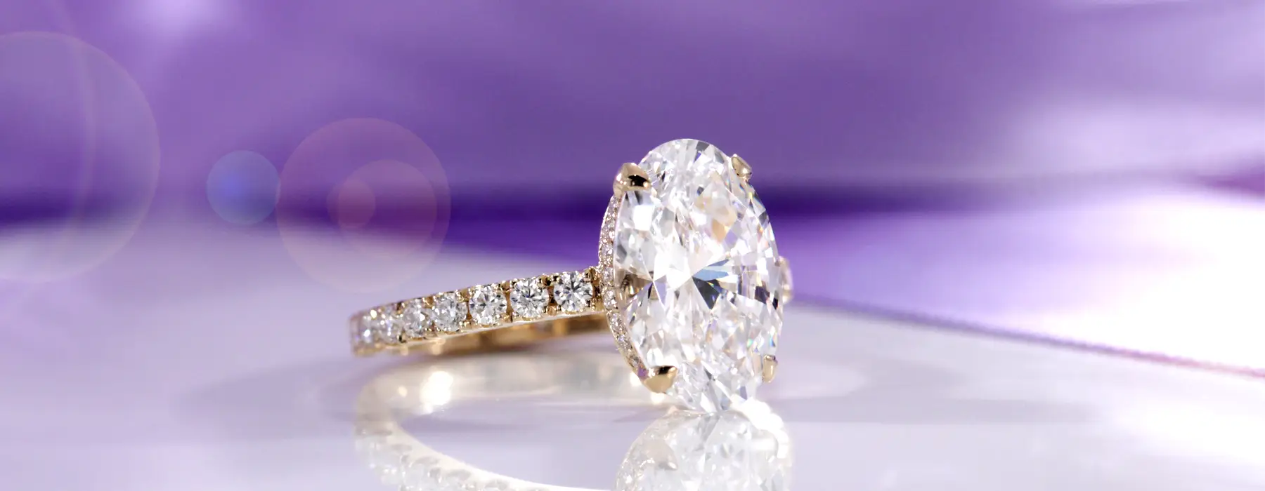 18k yellow gold under-halo over lab diamond engagement ring
