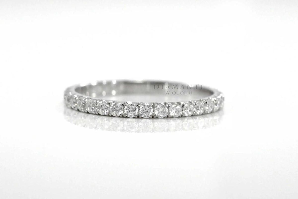 affordable designer round lab diamond wedding band Quorri
