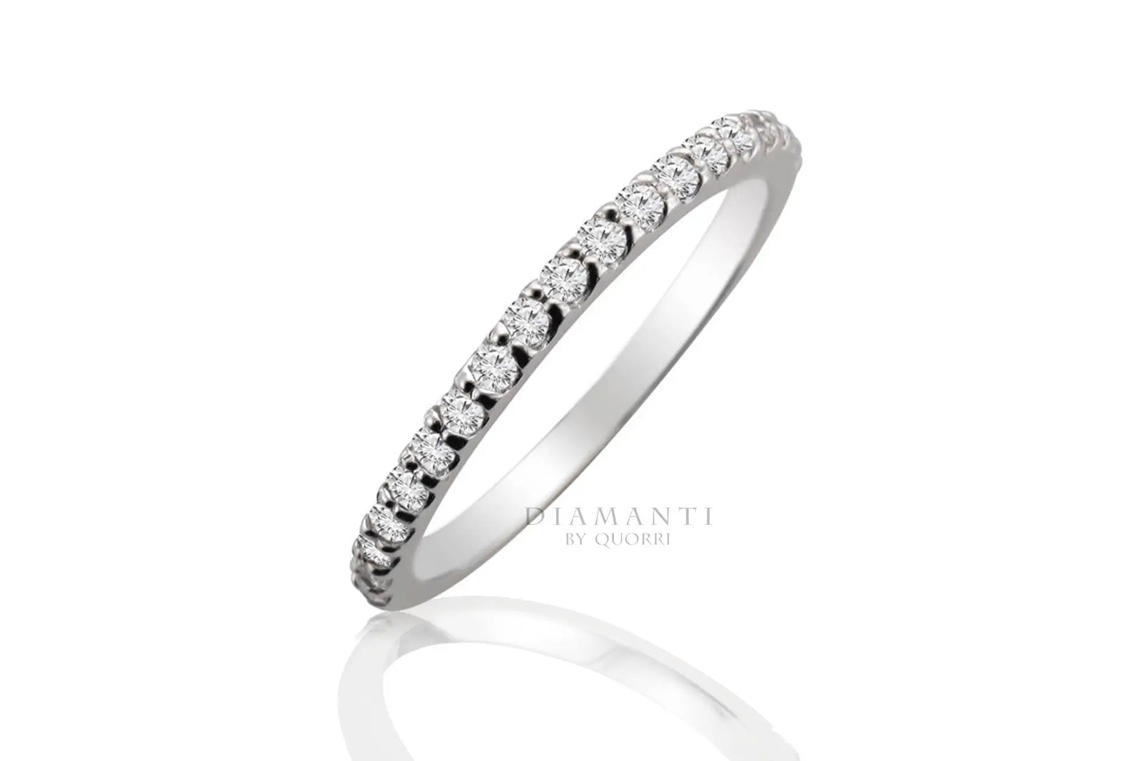 white gold designer scalloped round accented lab diamond wedding band Quorri