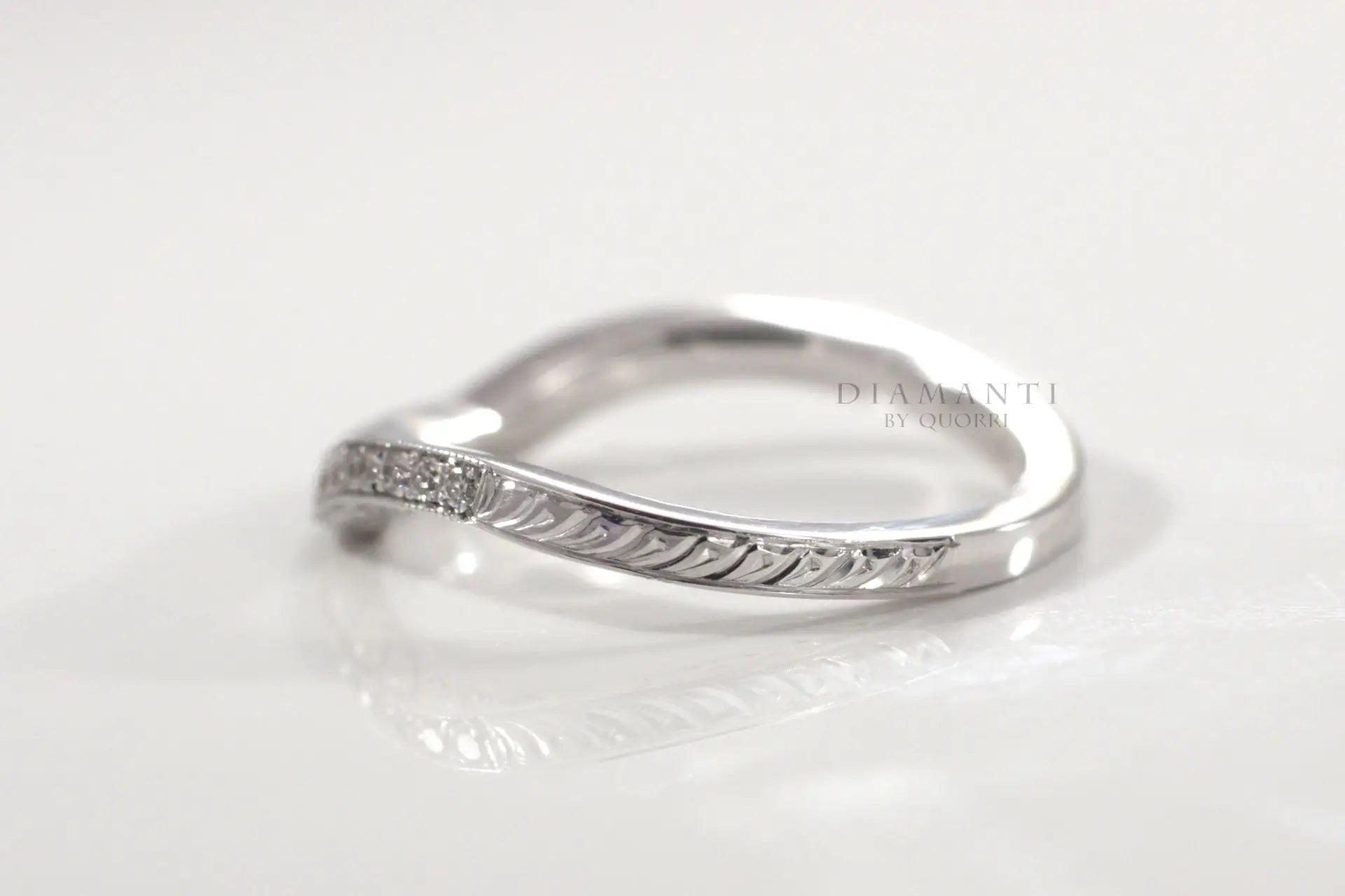 14k affordable round lab diamond wedding bands at Quorri
