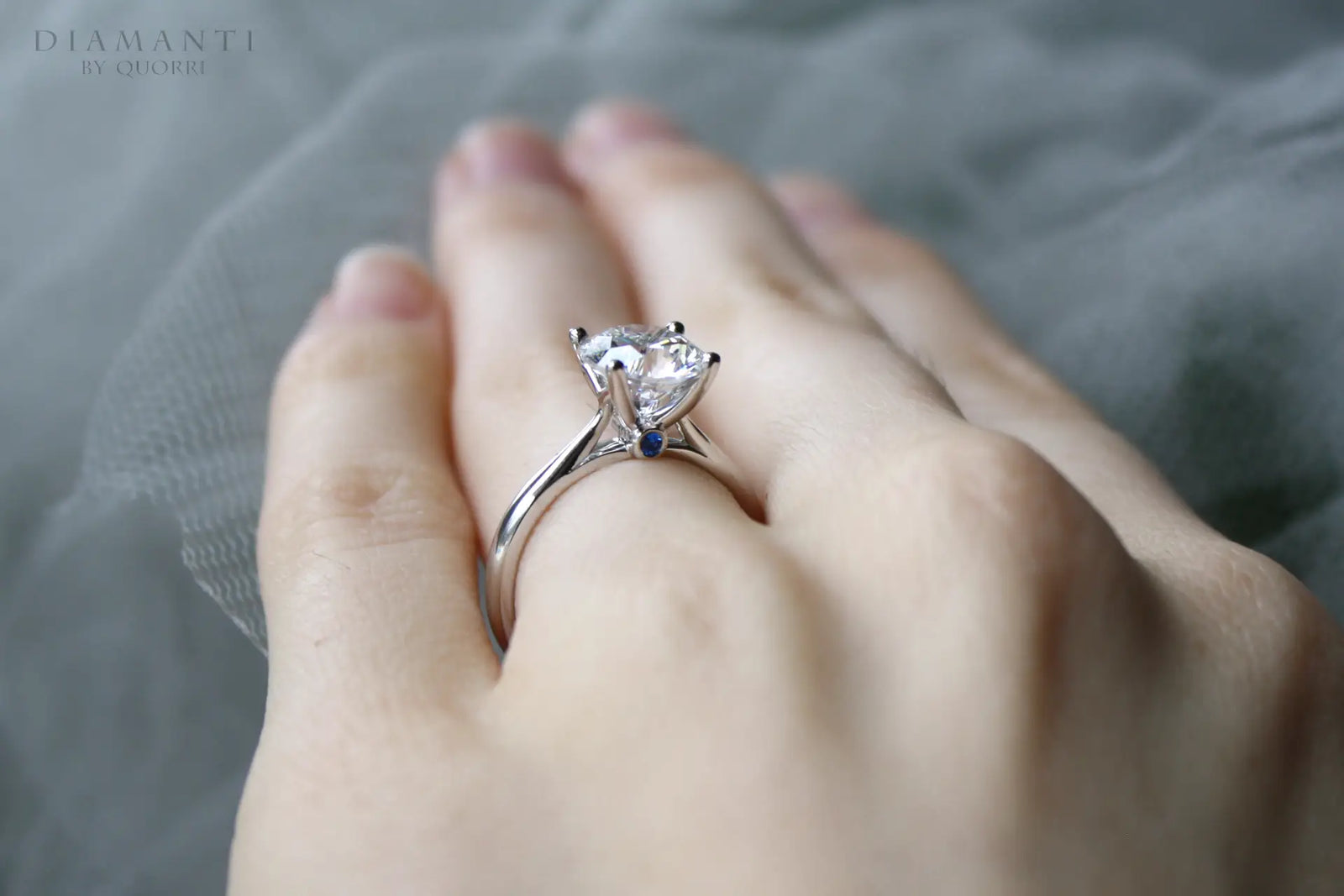 cheap high quality round lab grown diamond solitaire engagement ring