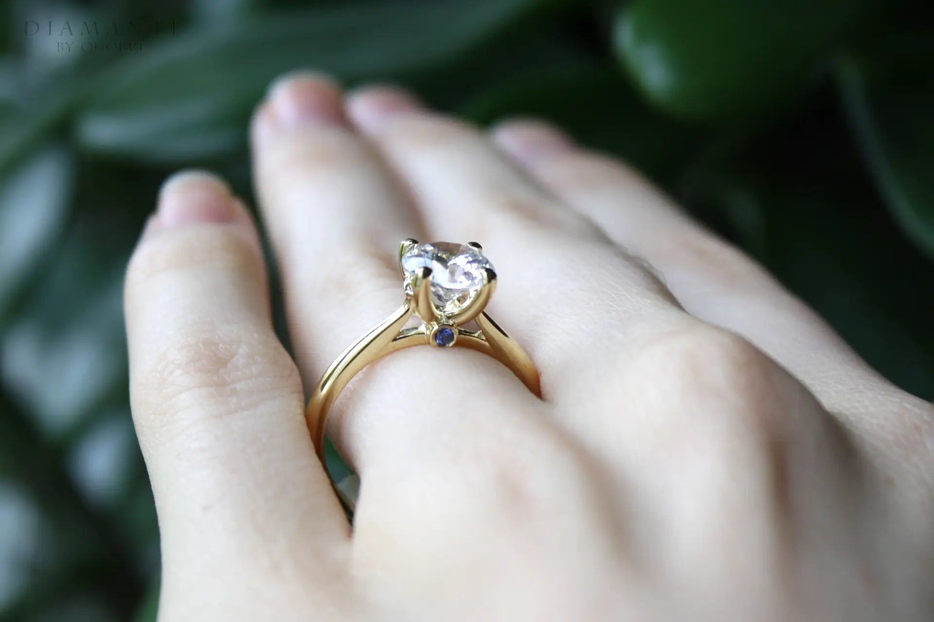 yellow gold affordable round lab created diamond solitaire engagement ring and wedding band set