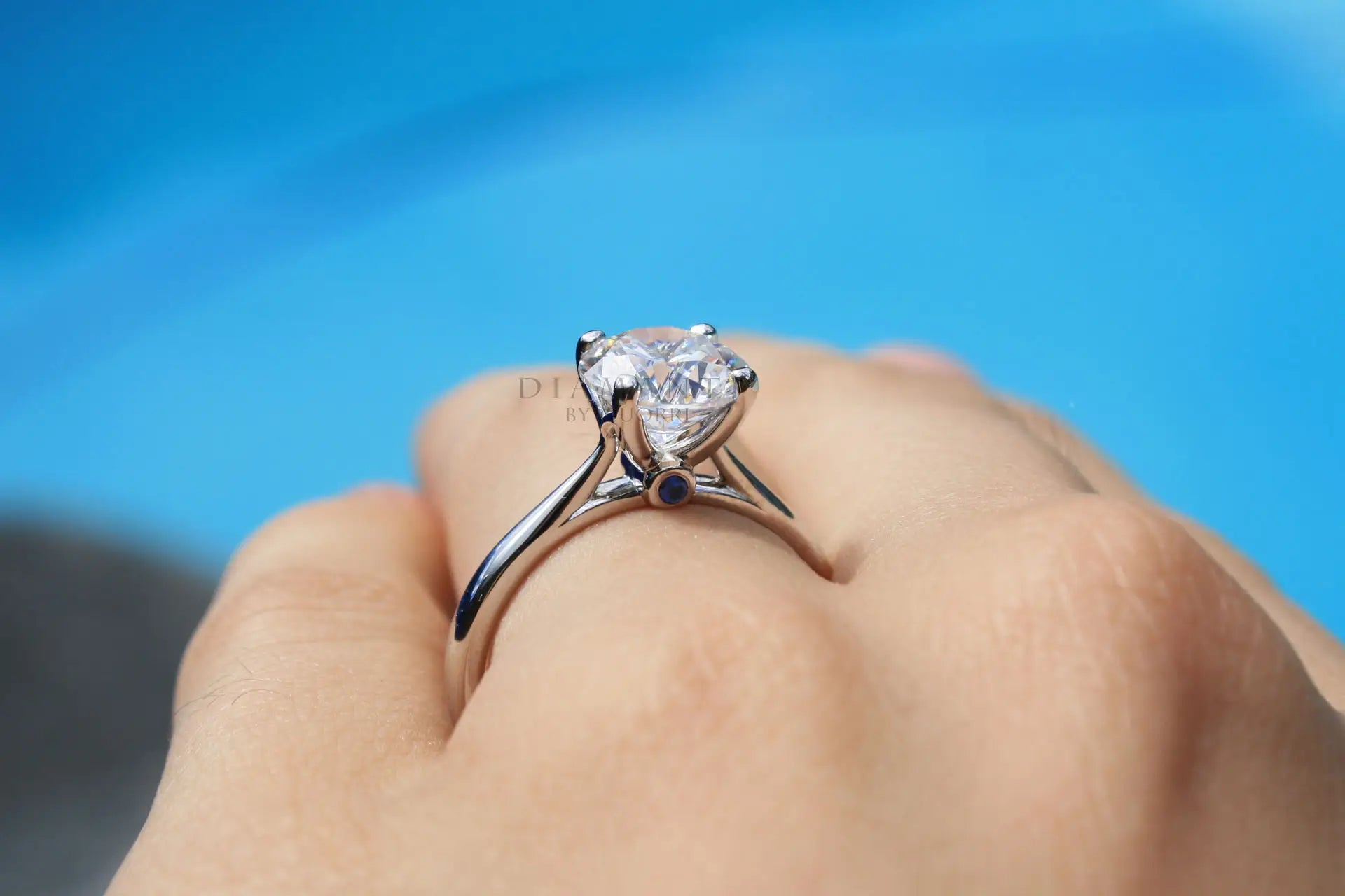 low cost affordable round lab grown diamond solitaire engagement ring Quorri Canada